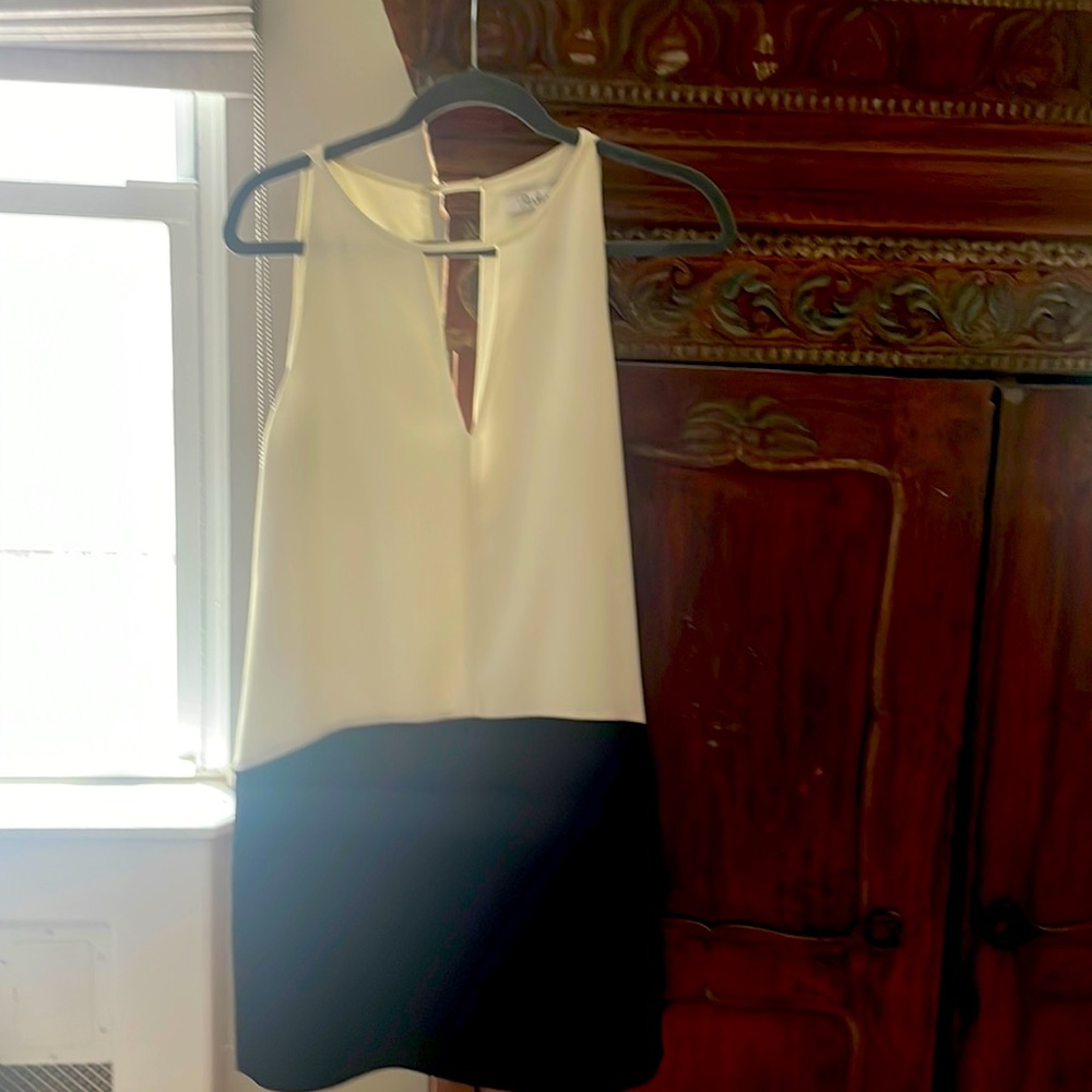 Parker black & white dress. Great for summer cocktail party